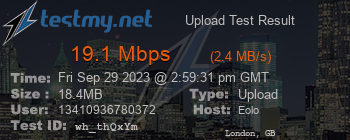 Speed Test Result