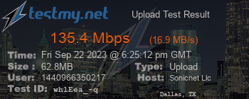 Speed Test Result