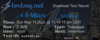 Speed Test Result