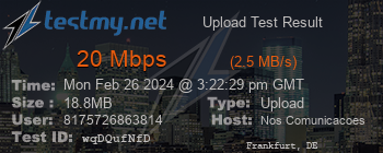 Speed Test Result