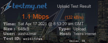 Speed Test Result