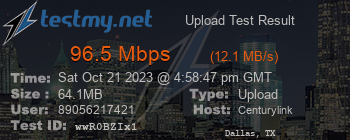 Speed Test Result