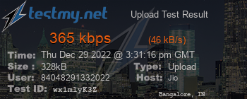 Speed Test Result