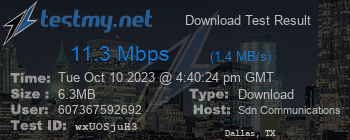 Speed Test Result