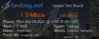 Speed Test Result