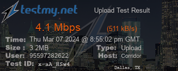 Speed Test Result