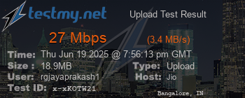 Speed Test Result