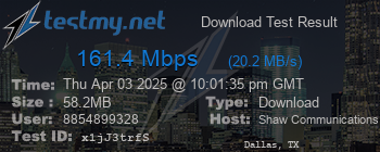 Speed Test Result
