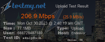 Speed Test Result