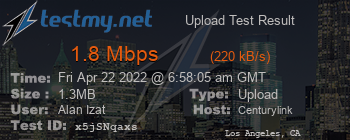 Speed Test Result