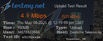 Speed Test Result
