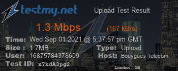 Speed Test Result