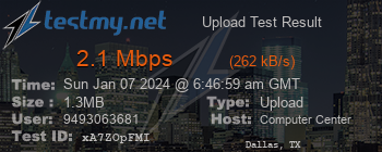 Speed Test Result