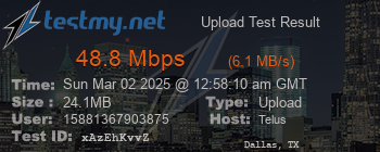 Speed Test Result