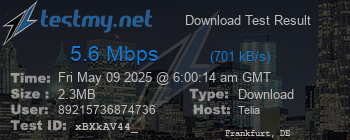 Speed Test Result