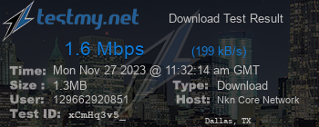 Speed Test Result