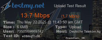 Speed Test Result