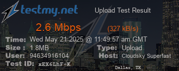 Speed Test Result