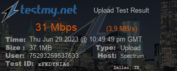 Speed Test Result