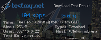 Speed Test Result