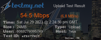 Speed Test Result