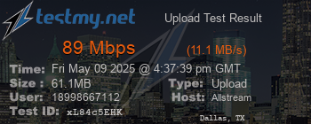 Speed Test Result