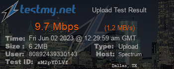 Speed Test Result