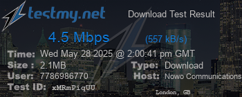 Speed Test Result