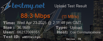 Speed Test Result