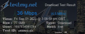 Speed Test Result