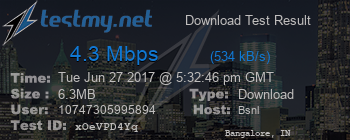 Speed Test Result