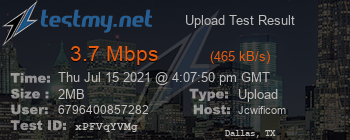 Speed Test Result