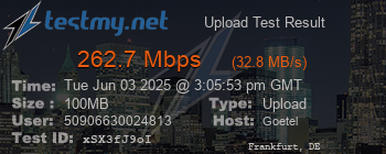 Speed Test Result