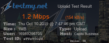 Speed Test Result