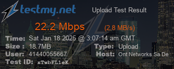 Speed Test Result