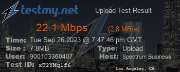 Speed Test Result