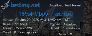 Speed Test Result