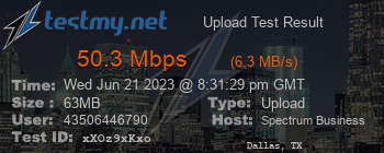 Speed Test Result