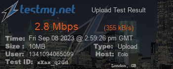 Speed Test Result