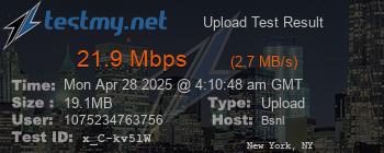 Speed Test Result