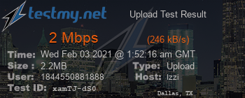 Speed Test Result