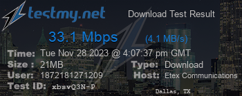 Speed Test Result
