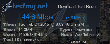 Speed Test Result