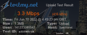 Speed Test Result