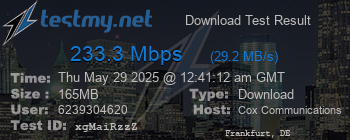 Speed Test Result