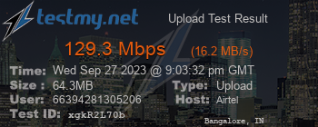 Speed Test Result
