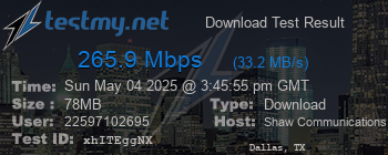 Speed Test Result