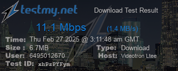 Speed Test Result