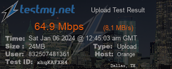 Speed Test Result