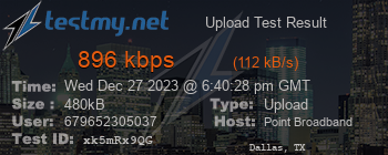 Speed Test Result